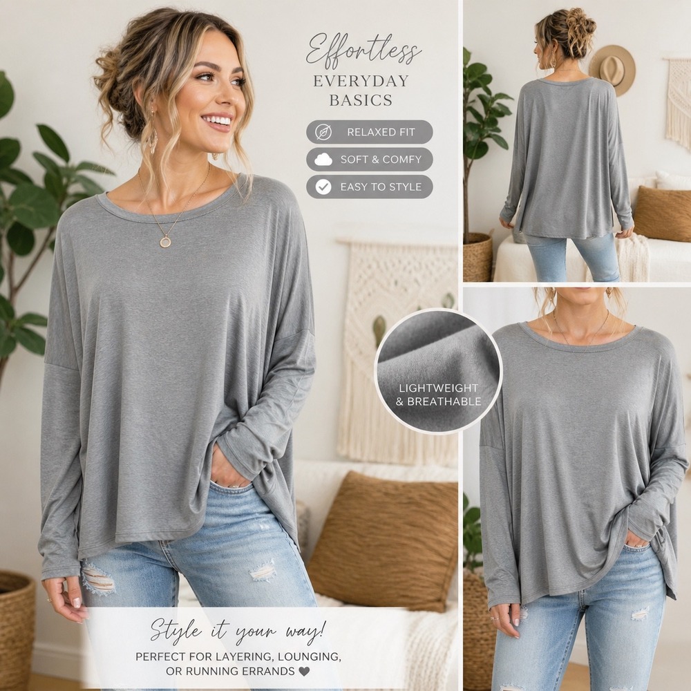 CRZ YOGA Womens UPF50+ Crop‎ T-Shirt Silver Mist Gray Long Sleeve XL RZ43